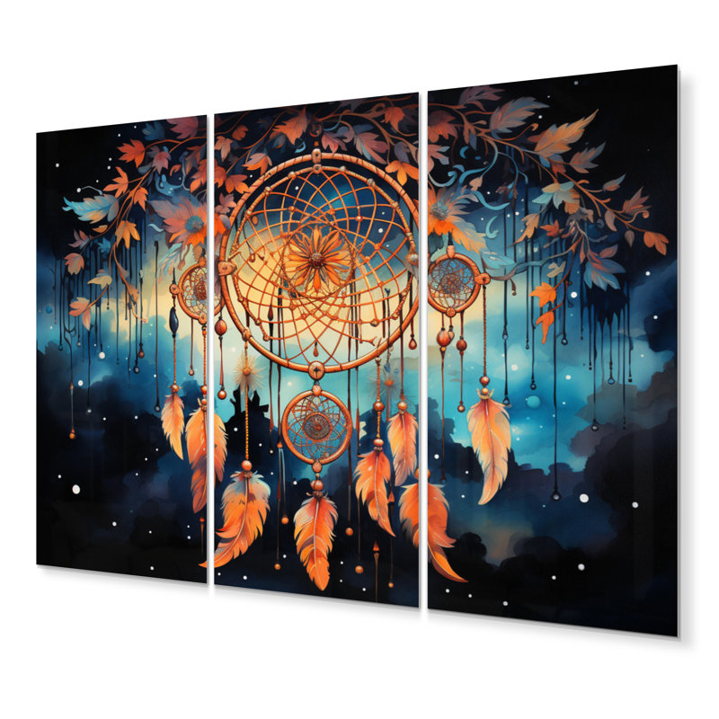 Mystic Dreamcatcher Dreamscape I - ensemble d'art mural spirituel en métal