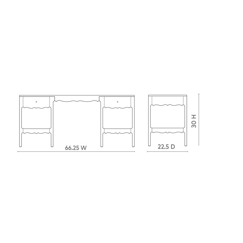 Arianna Writing Desk, Soft Gray