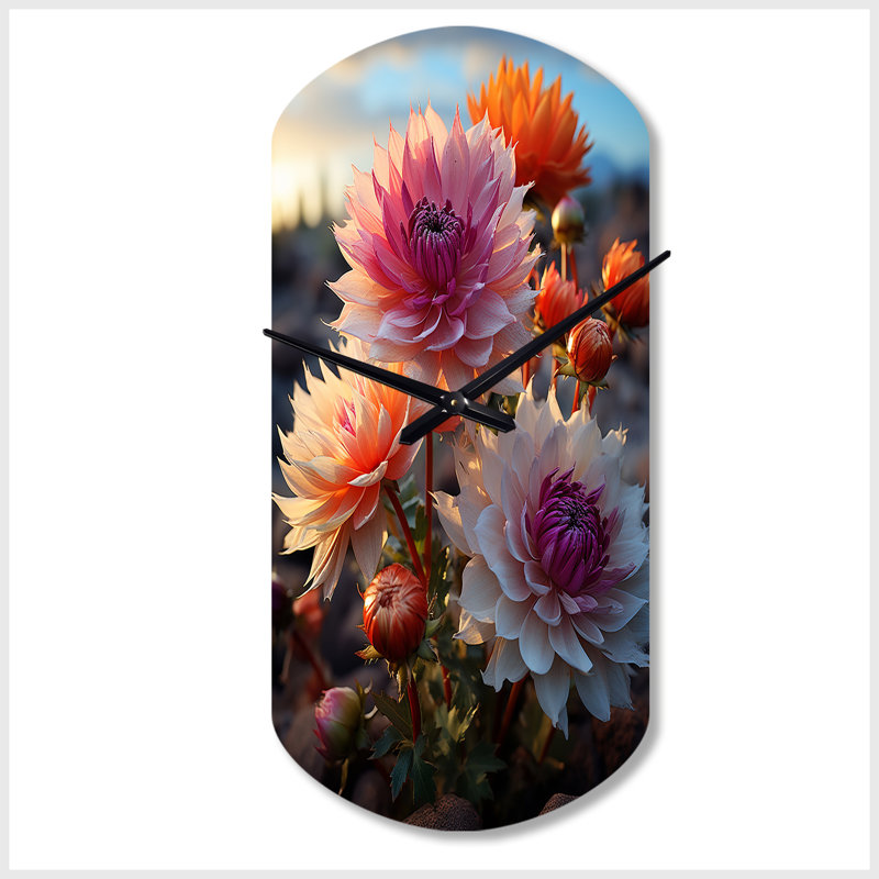 Horloge murale Sirianni Desert Euphoria Cactus III - Désert cylindre en métal, horloge murale asymétrique, Petit