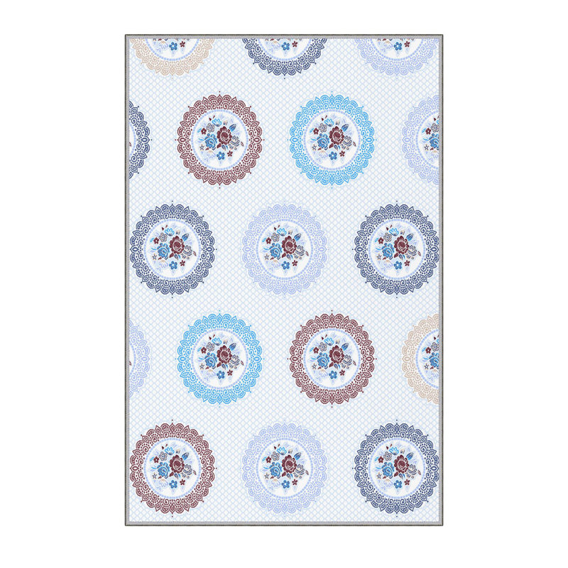 Stylish Hall Carpet, 2.6 x 6.6 Feet, 100% Polyester, 0.3 in Pile Height | Antibacterial, Non-Slip PVC Felt Dot Underside | 3D Digital Print, Machine Washable, Ideal for Entryway & Living Spaces