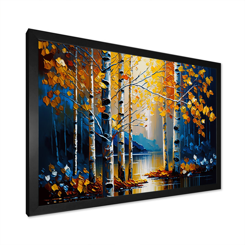 «Path Into the Yellow Forest III», reproduction sur toile, Cadre photo noir, L 20 po x H 12 po