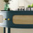 Unique Half Moon Console Table with Rattan Storage for Various Rooms, Enhancing Interior Style-112813090