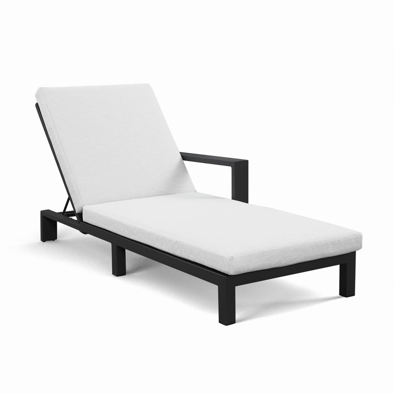 Double chaise longue d'extérieur en métal Hoyt, Coussin grisâtre / structure grise, Light Grey  
