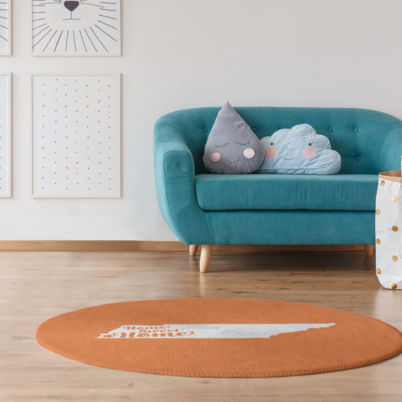 Tapis en poly-chenille memphis à la maison, Rond 5 pi