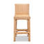 Tabouret de bar fabriqué à la main en rotin naturel avec repose-pieds