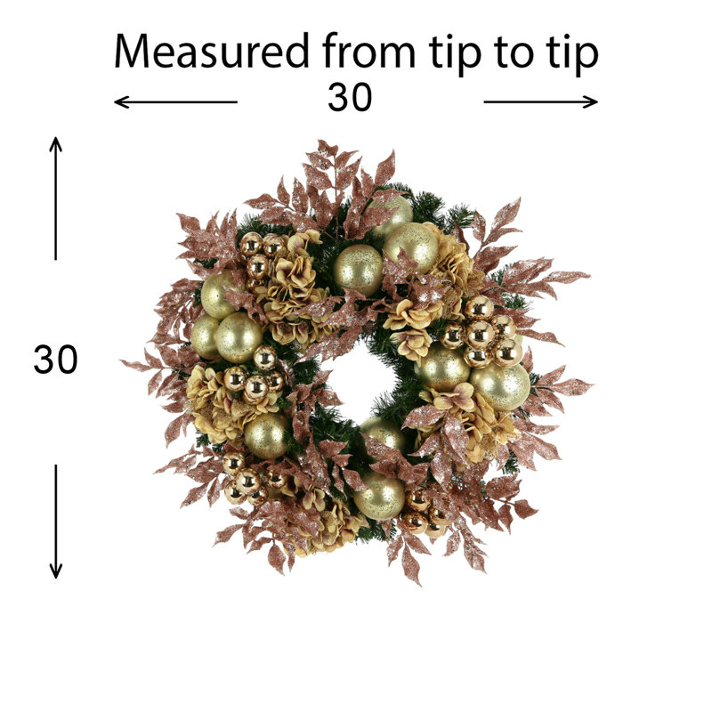 30" Glittery Leaves Ornament Wreath