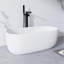 Baignoire de trempage autoportante en résine 51 po à surface solide avec trop-plein et bonde escamotable blanche 51 po