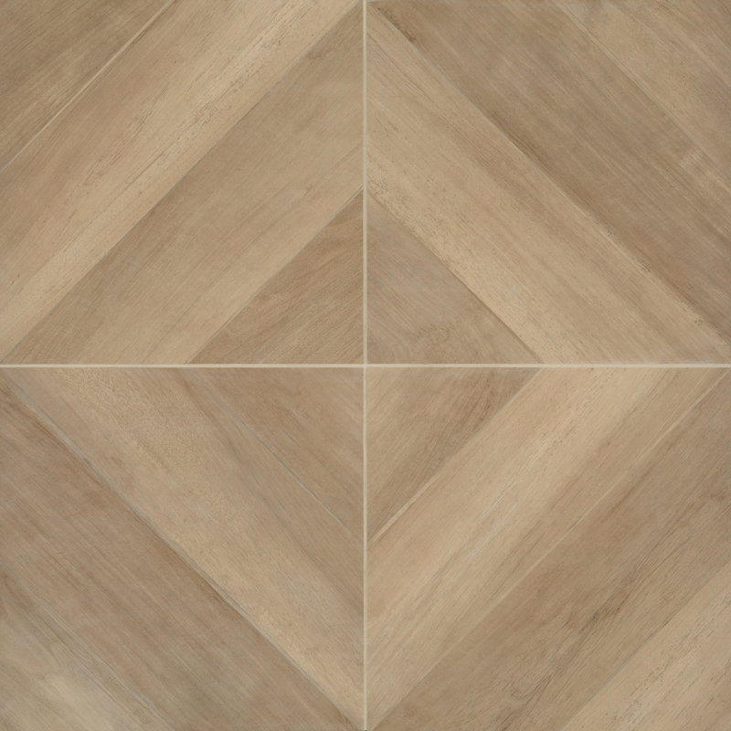 Antique 24" x 24" Porcelain Wood Look Floor Use Tile, Clay