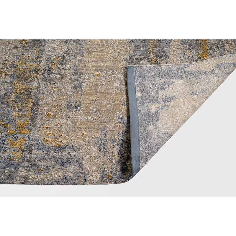 Hand Knotted Abstract Area Rug, Rectangle 8' x 10'