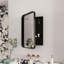 Armoire à pharmacie 16 po x 24 po encastrée en métal noir avec miroir et tablettes réglables Armoire à pharmacie polyvalente avec cadre-1234043097