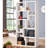 8-Shelf White Geometric Bookcase - Practical And Stylish For Office & Living Room Attractive Home-124284519