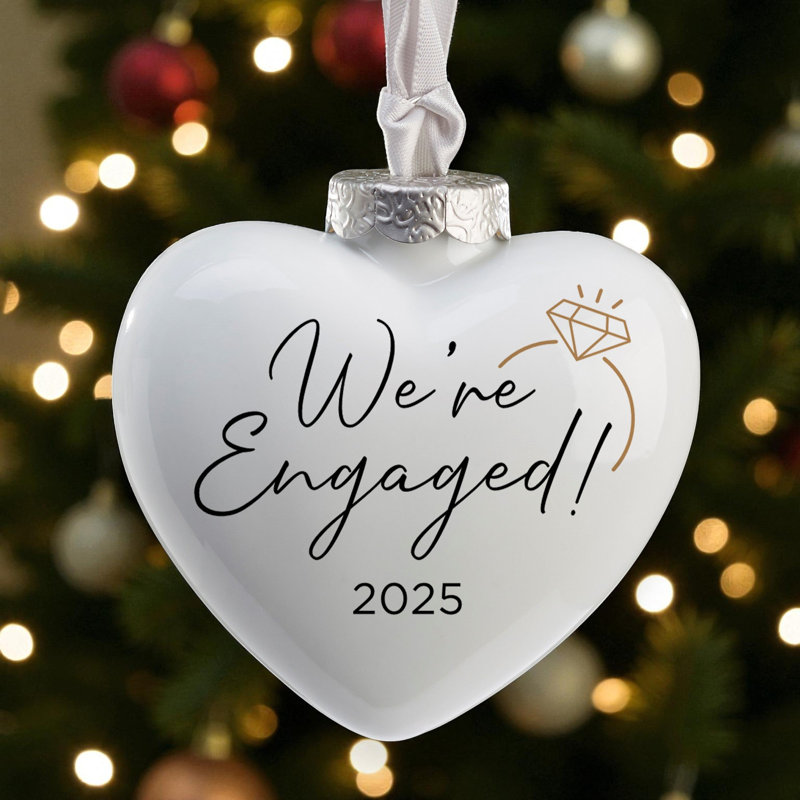 Personalization Mall We're Engaged Deluxe Heart Ornament