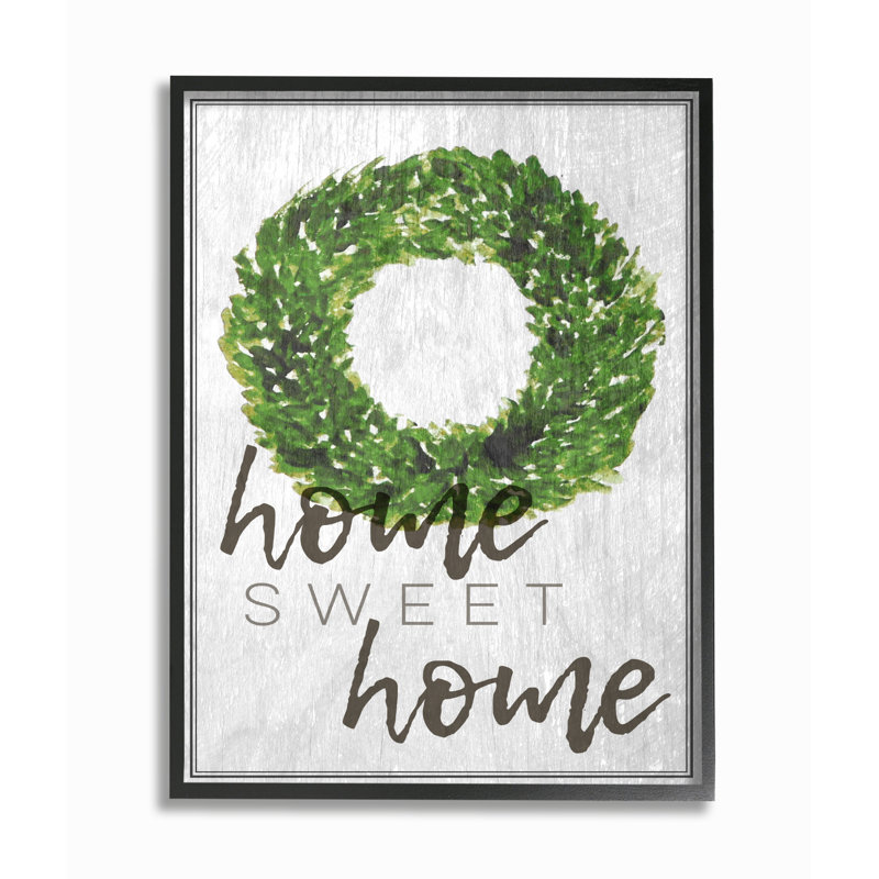« home, couronne de feuillage home », art textuel, Giclée encadrée noir minuit, H 14 po x l 11 po