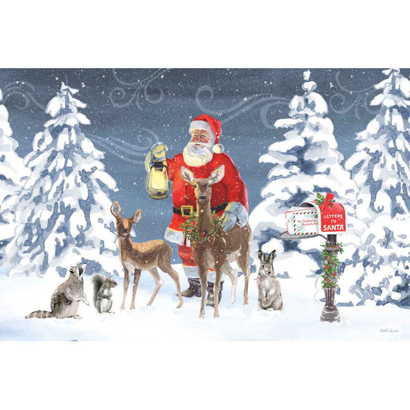 Santas List I by Beth Grove - Wrapped Canvas Painting, 20cm H x 30cm W