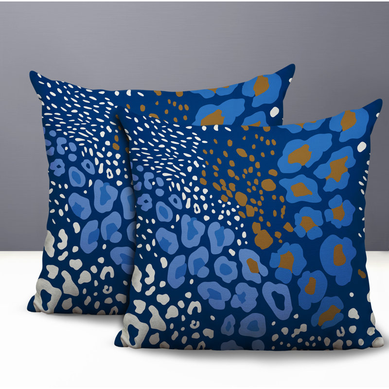 Oreiller réversible intérieur / extérieur Ashly, Blue, 16x16