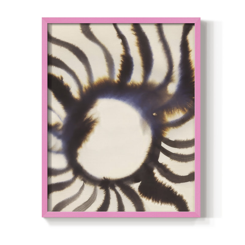 Inky Rays I Framed Print - Solid Wood, H 21 po x l 17 po, Rose