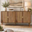 Buffet de 62,6 pouces avec pieds en bois massif et tablettes ajustables