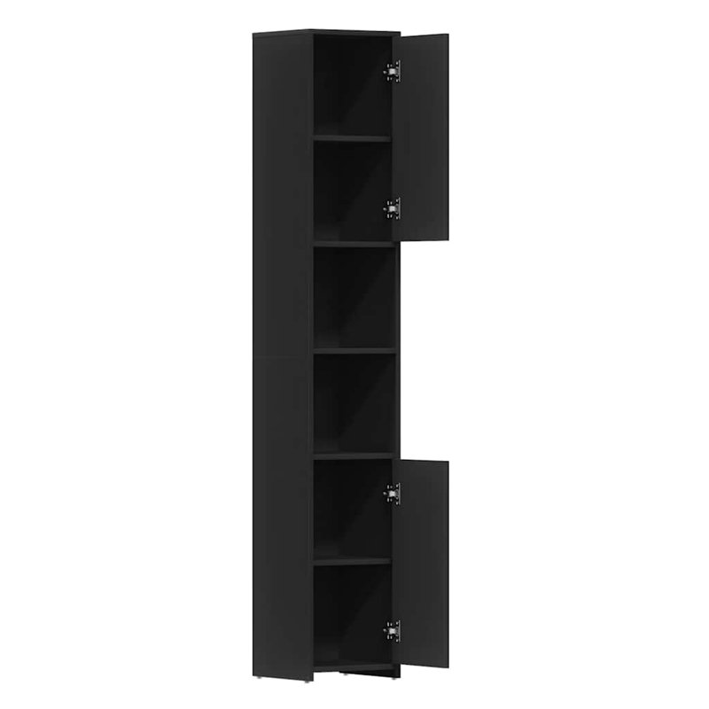 Dorjan Bathroom Cabinet Engineered Wood Rack, Black