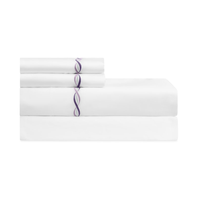 Cadence Sheet Set, Queen Sheet Set with 2 Pillowcases, Purple