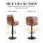 Ensemble de 2 tabourets de bar pivotants à 360 degrés avec sièges rembourrés pour îlot de cuisine, brun-528942231-528942251