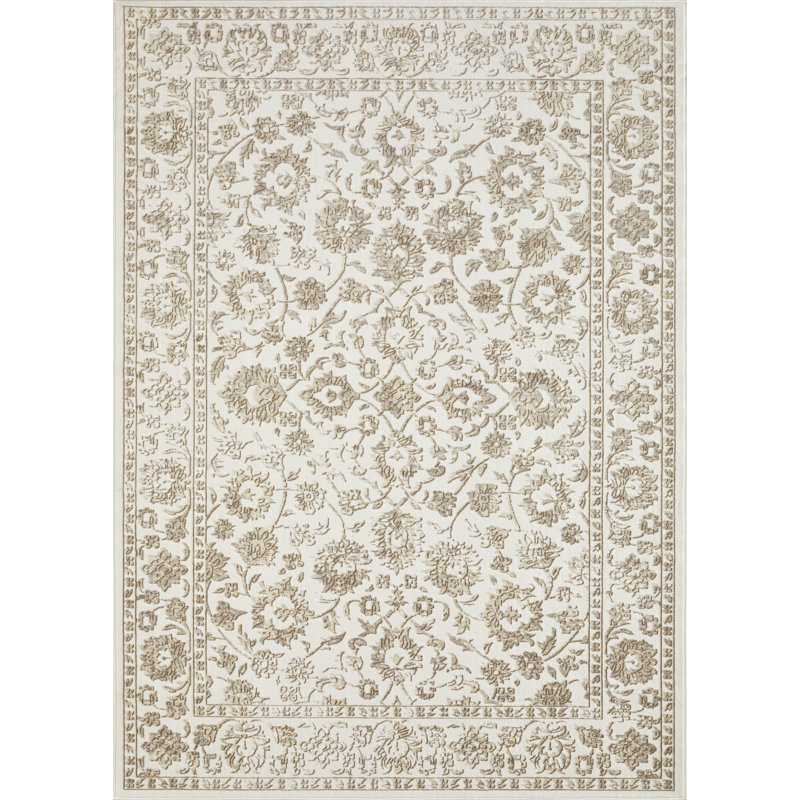 Raashid Washable Floral Indoor Rug, Rectangle 9'10" x 12'10"