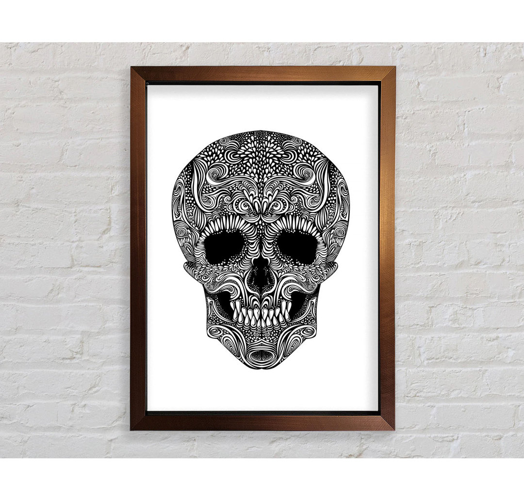 Hud Mexican Skull 2 Gerahmter Druck Wandkunst