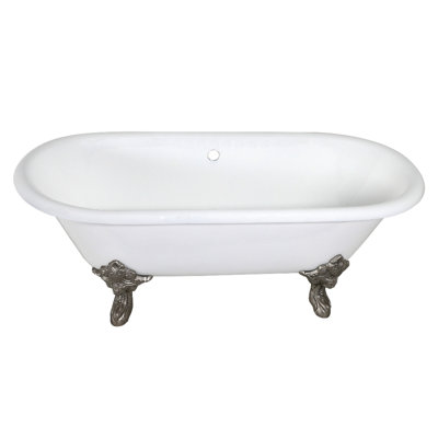 Baignoire sur pattes ovale à double extrémité en fonte 72 pouces Kingston Eden Aqua Eden (sans perçage de robinet)