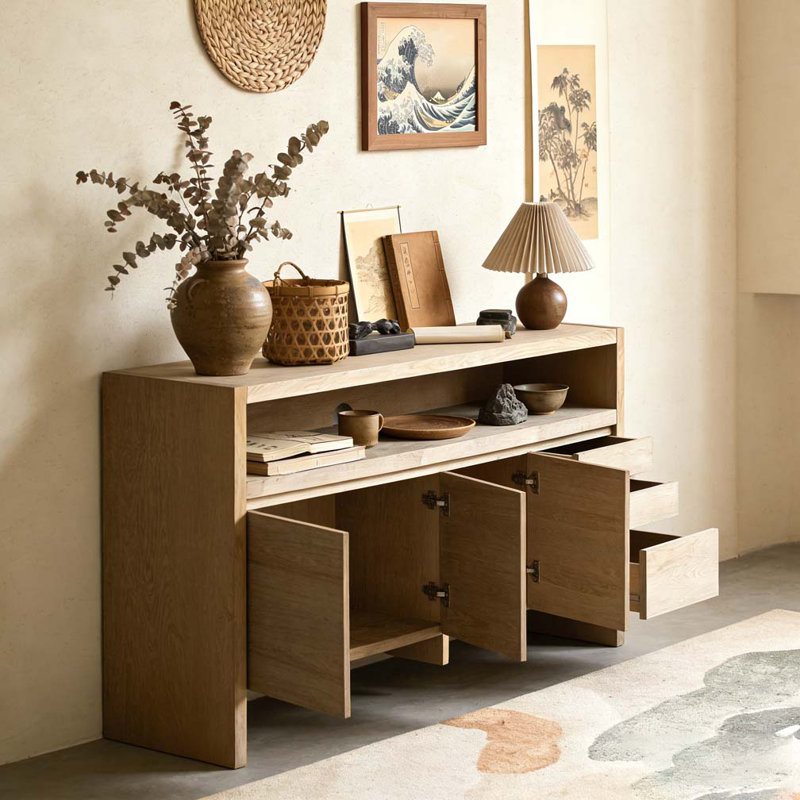 Buffet 60 "à 3 portes avec 3 tiroirs, Naturel