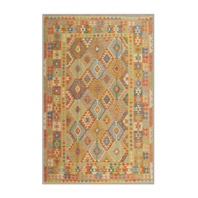 Tapis orange/jaune/vert contemporain