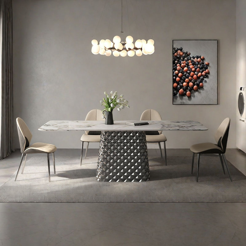Table Rock Modern Modern, base en titane gris, H 29,5 po x L 70,9 po x l 35,4 po
