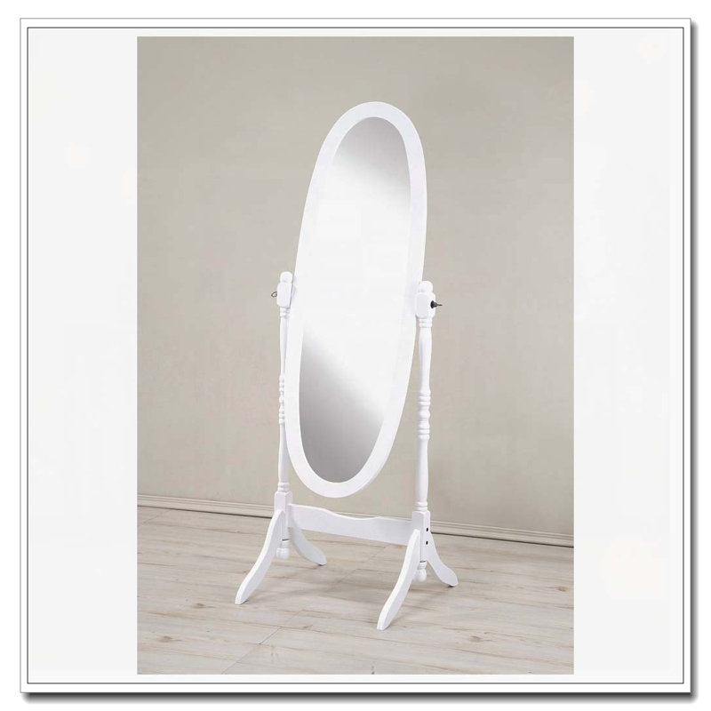 Miroir de plancher en bois, Blanc