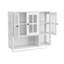 Armoire murale 3 portes en bois avec porte vitrée, rangement ouvert et caché, barre à serviettes pour une utilisation polyvalente à la maison-43758082