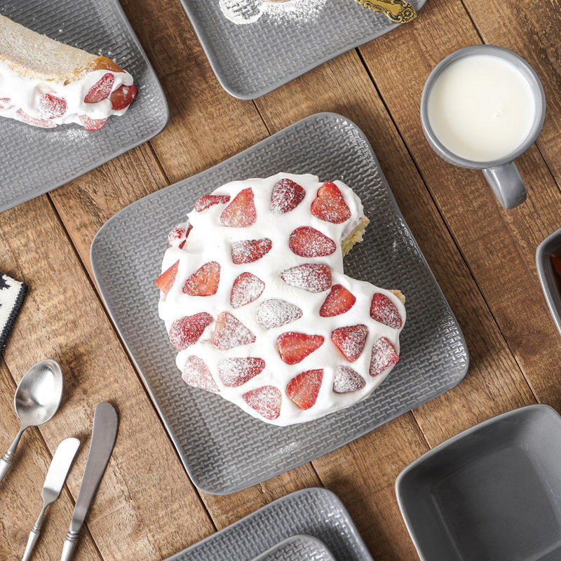 Ensemble d'assiettes en grès Stone Lain Olivia, gris