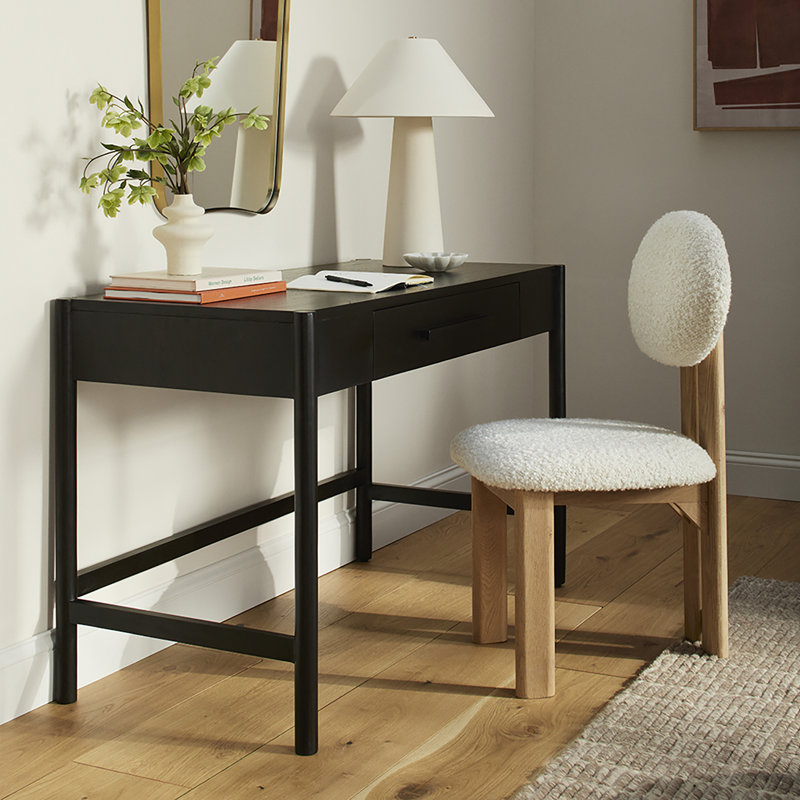 Lampe de table en céramique Caroldine, Bisque, H 12 po x l 11 po x P 11 po