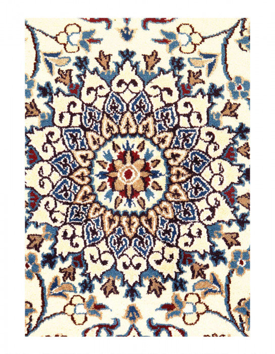 Tapis ivoire en laine et soie Ijana One-of-a-Kind