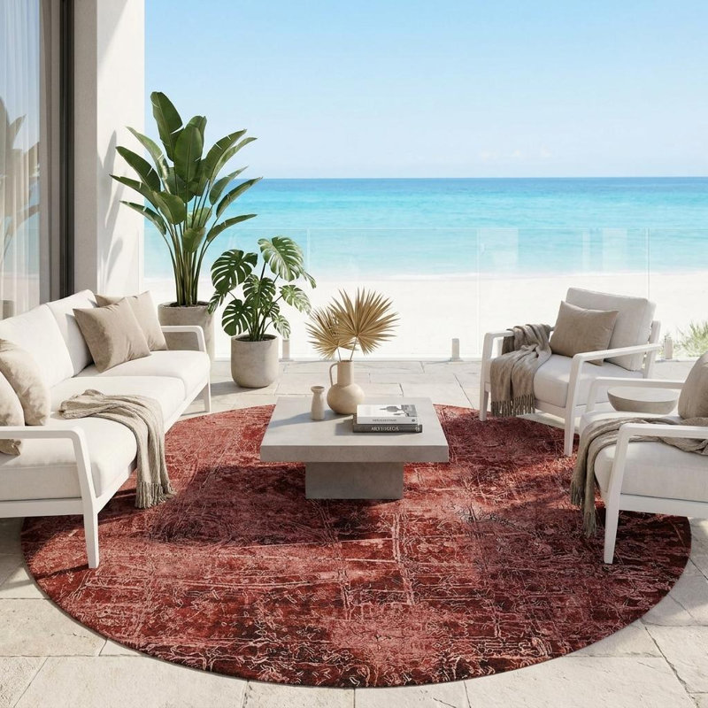 Tapis d'intérieur rond 8 po Merlot