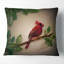 Red Paper Quilling of Cardinal Bird - Floral Printed Pillow-30731164-30731168