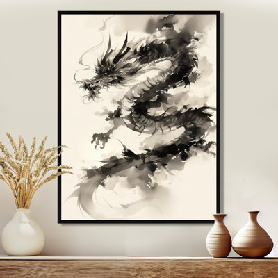 Chinese Dragon Portrait - Dragons Wall Art Living Room