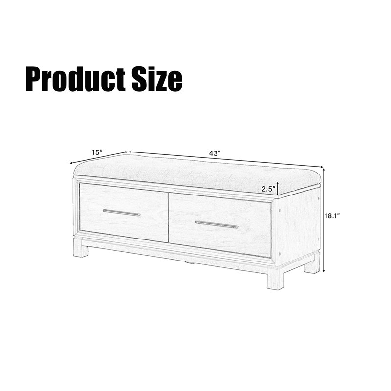 Shoe Bench With Removable Cushion, Navy