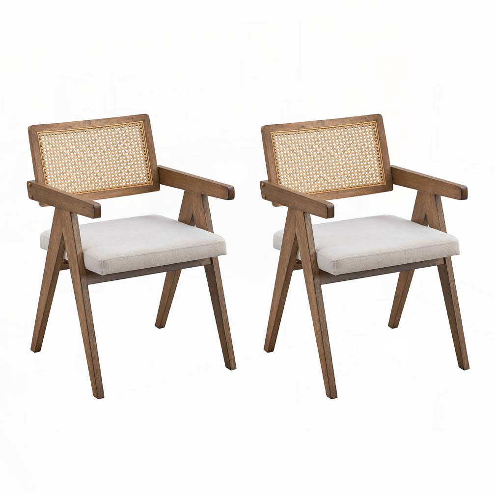 Bayou Breeze Wooden Frame Upholstered Dining Chairs Set of 2 | Wayfair