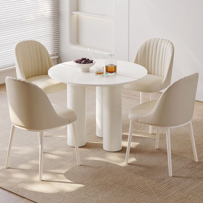 Ensemble de table de salle à manger 39,37 po Modern, H 29,72 po x L 39,37 po x l 39,37 po, 5 pièces: table, 4 chaises