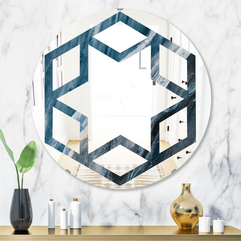 Miroir mural hexagonal star splash, H 31,5 po x l po