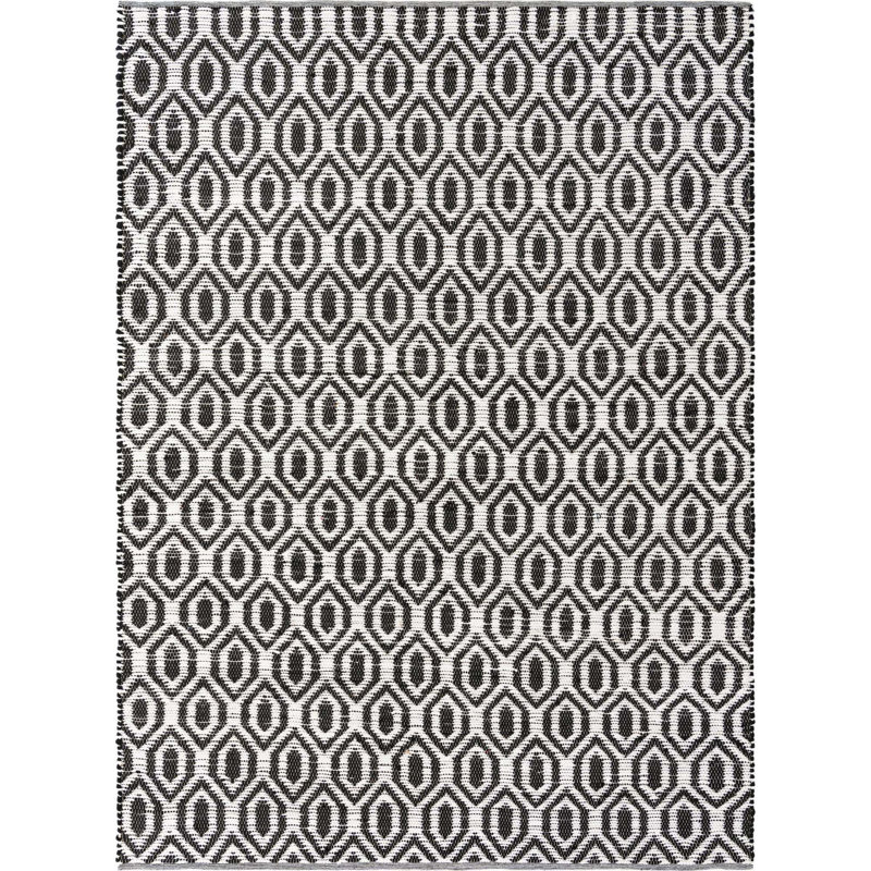 Tapis géométrique en jute tissé à plat à la main Drennan, Rectangle 9 pi x 12 pi