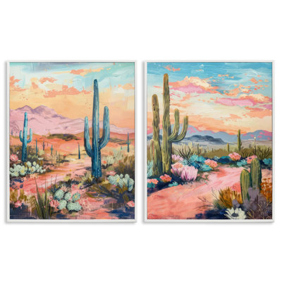  «Cactus Paths & Sunset», ensemble de 2 giclées par LSR Design Studio