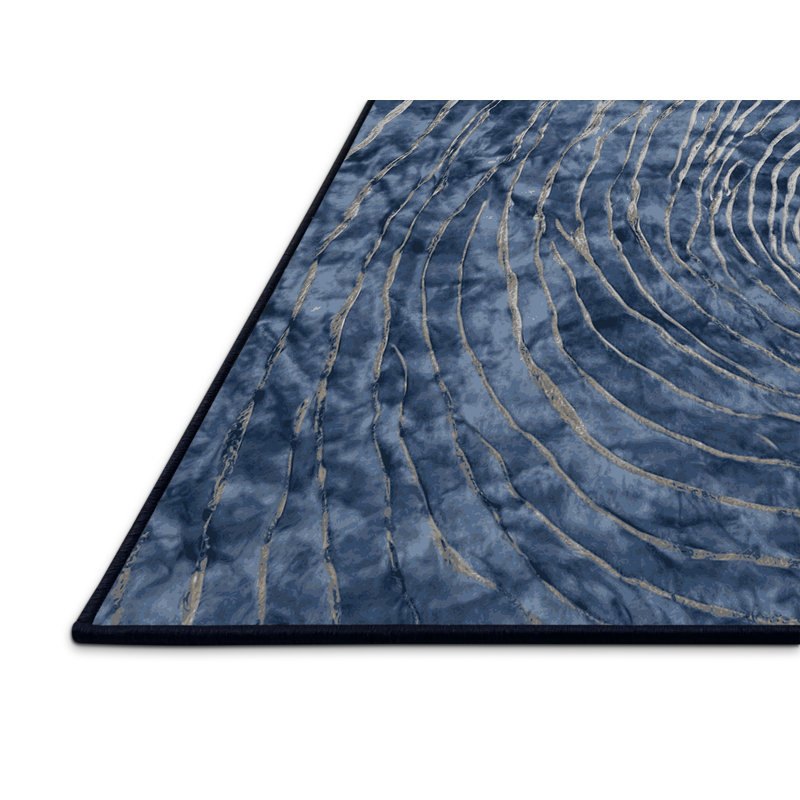 Tapis gris soyeux et moelleux, Carré 6 pi