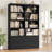 70.9"H X 47.2"W Wood Double 4-Tier Bookcase With 4 Storage Drawers-159168296
