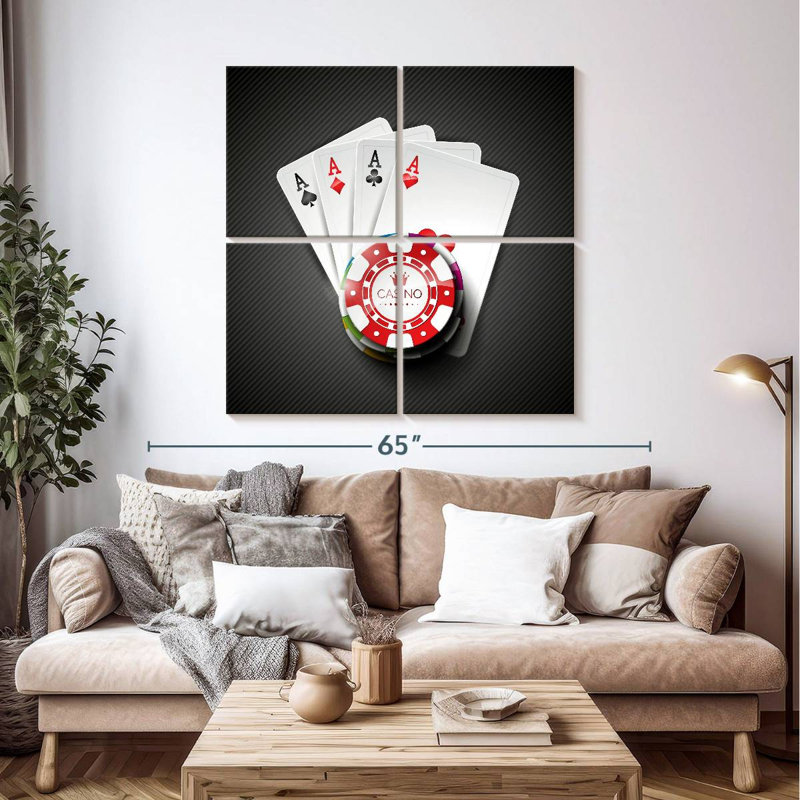 Senne Casino Four Aces, H 45 po x l 45 po