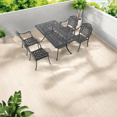 -Piece Patio Dining Sets, Cast Aluminum, Modern Scrollwork for Outdoor Dining