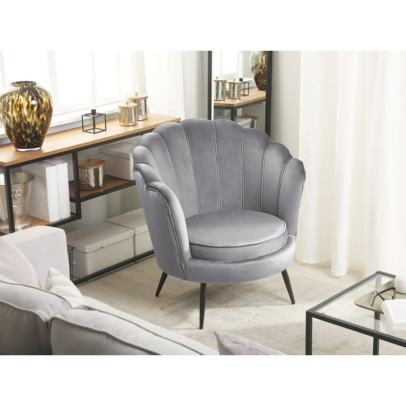 Foy Upholstered Barrel Chair, Grey