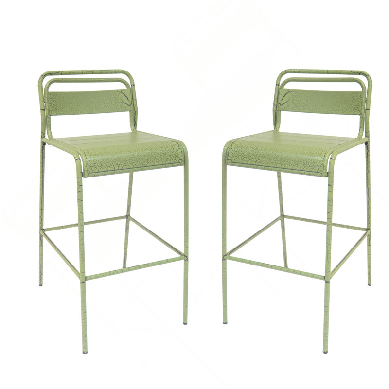 Ensemble de 2 tabourets d'extérieur Carmella, Vert